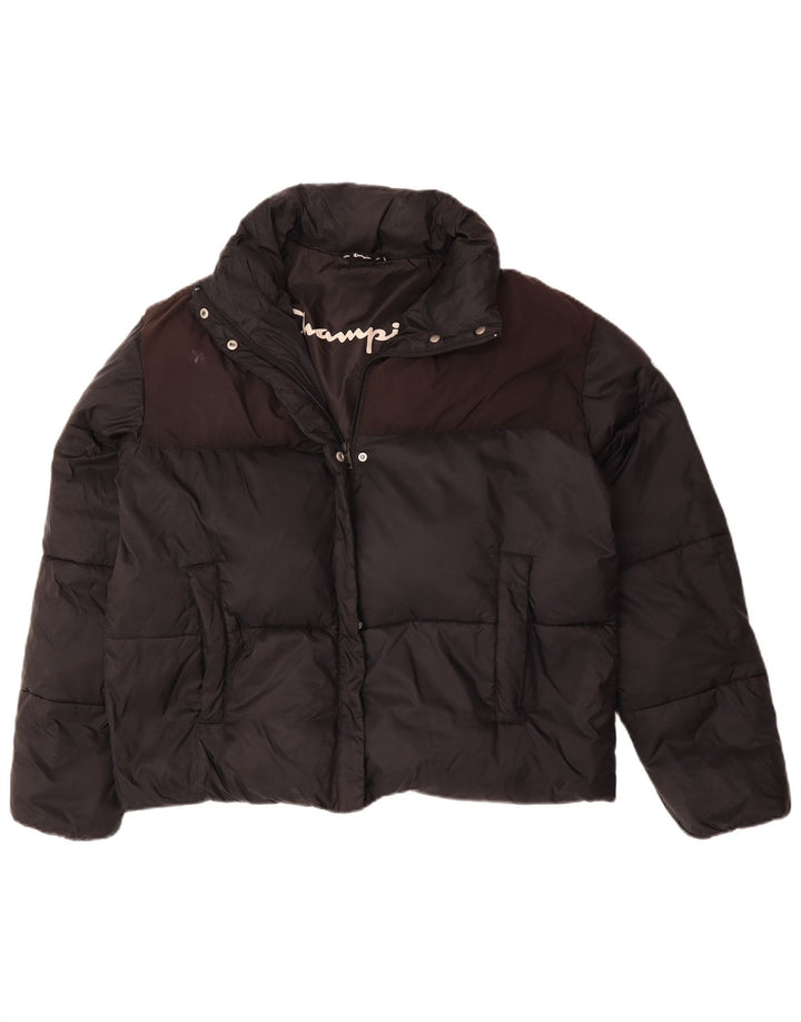 CHAMPION Dame Loose Fit polstret jakke UK 18 XL Sort Colourblock