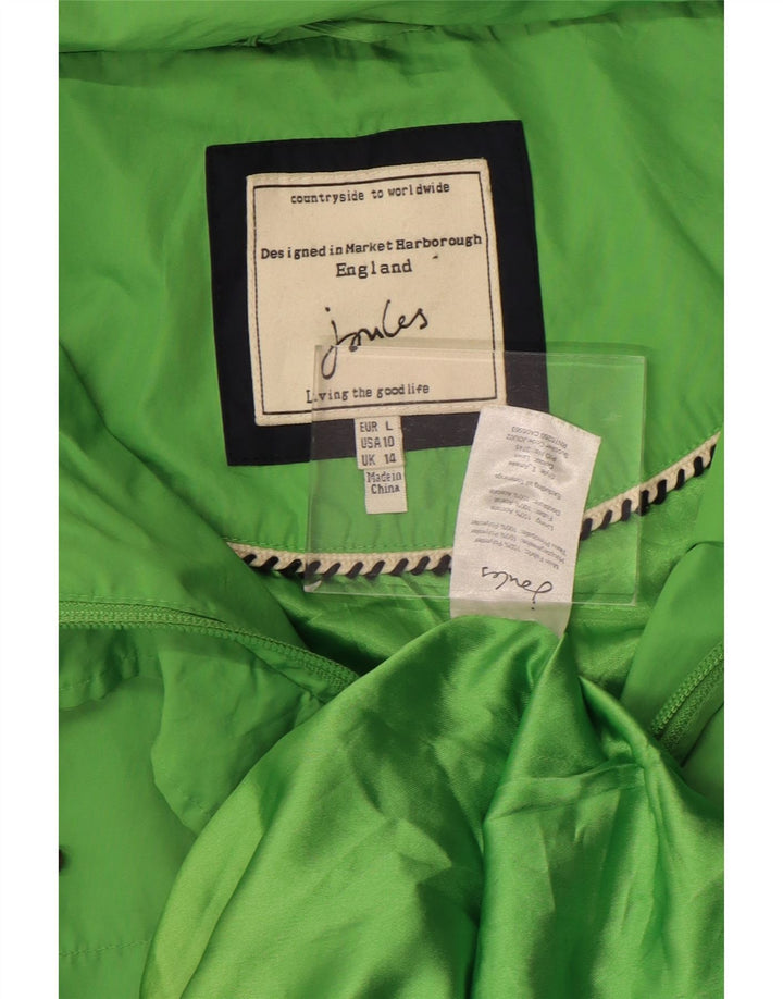 Joules Womens Trench Coat UK 14 Large Green Polyester