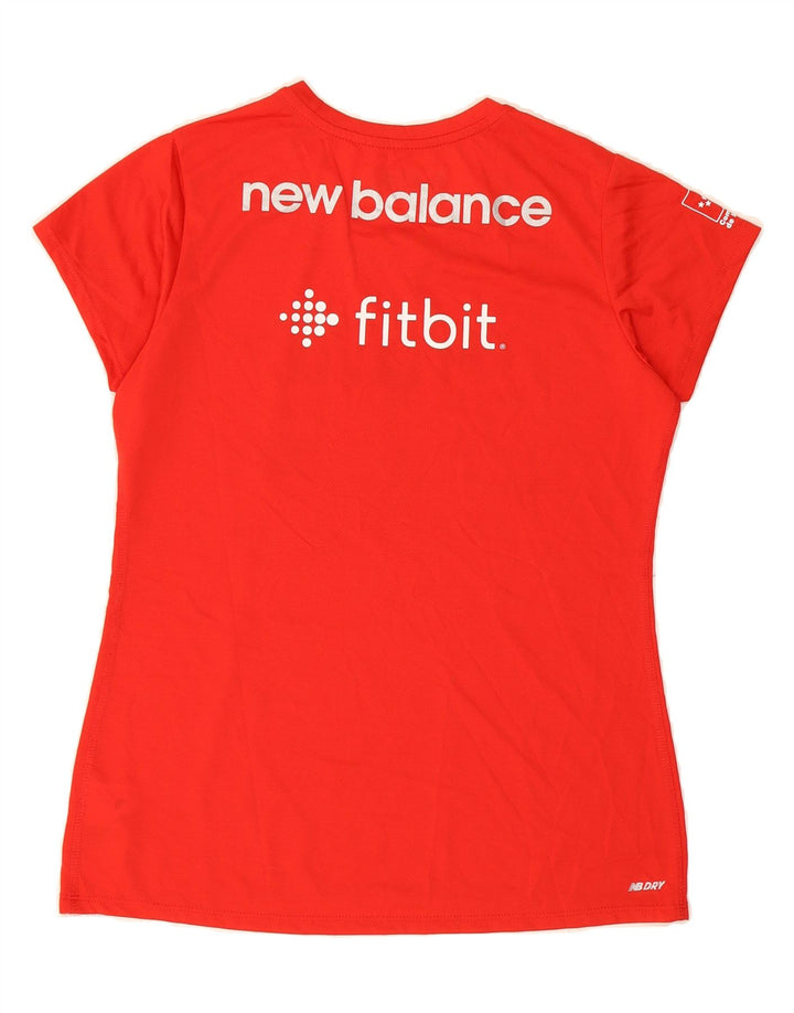 NEW BALANCE Womens Graphic T-Shirt Top UK 14 Medium Red Polyester Vintage New Balance and Second-Hand New Balance from Messina Hembry 
