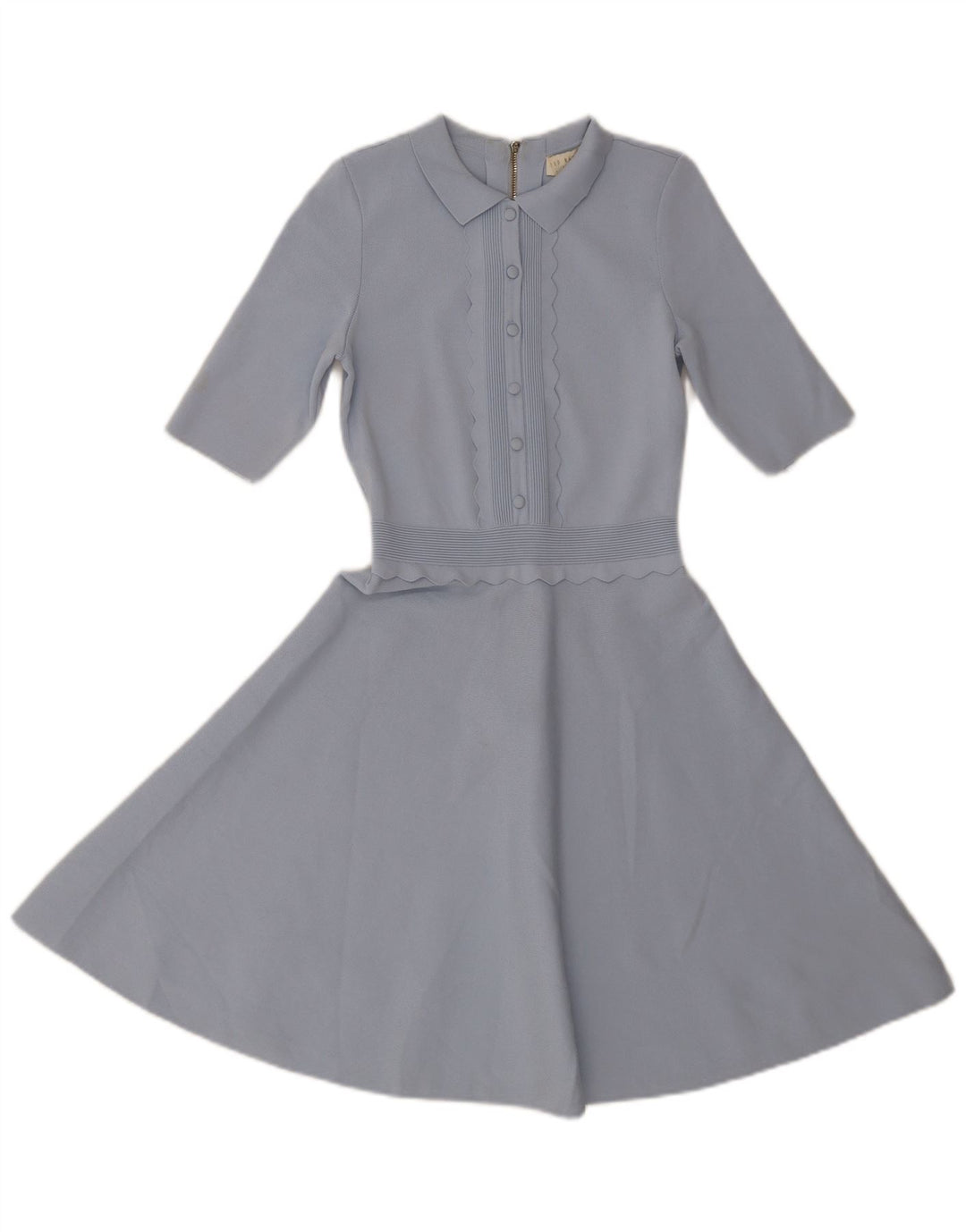 Ted Baker Dame 1/2 Ærmet Swing Dress Størrelse 1 XS Blå Viscose