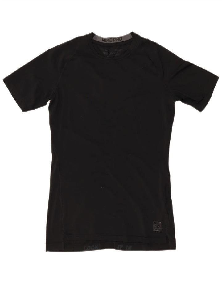NIKE Mens Dri Fit T-Shirt Top Large Black Polyester