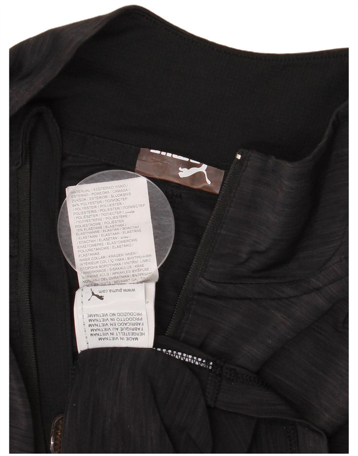 Puma Womens Zip Neck Pullover Træningsdragt Top UK 12 Medium Grey Polyester