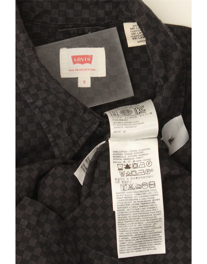 Levi's herreskjorte lille sort geometrisk bomuld