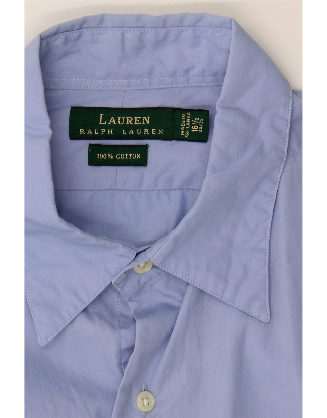 RALPH LAUREN Mens Shirt Size 16 1/2 Large Blue Cotton Vintage Ralph Lauren and Second-Hand Ralph Lauren from Messina Hembry 