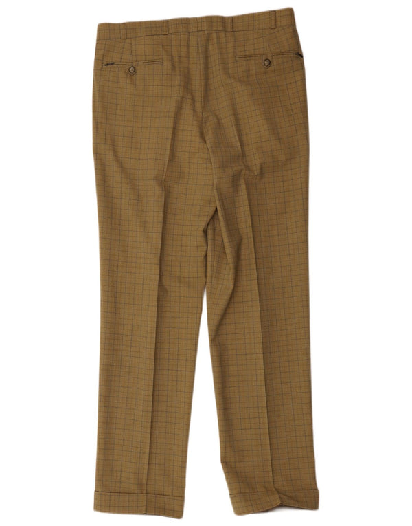 WESTBURY Herre Pegged Suit Trousers IT 50 Large W36 L33 Khaki Check New Wool