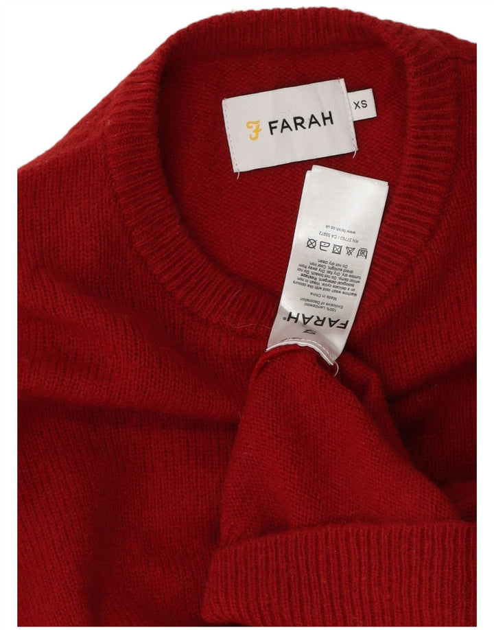 Farah Herre sweater med rund hals XS Rød lammeuld