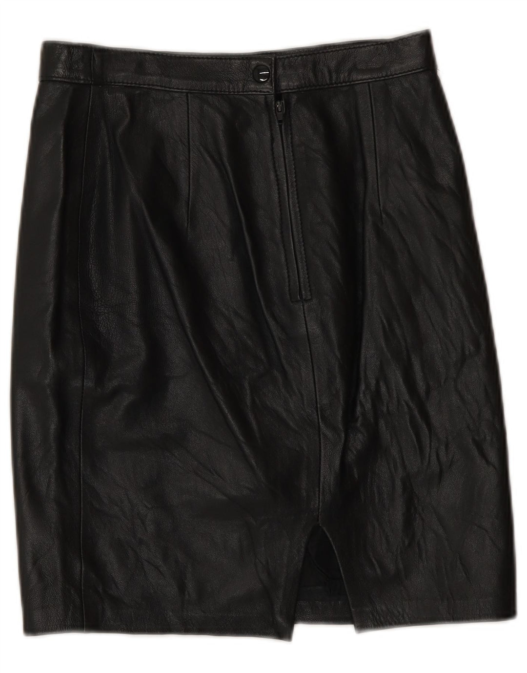 Vintage lædernederdel til kvinder IT 42 Medium W26 Sort