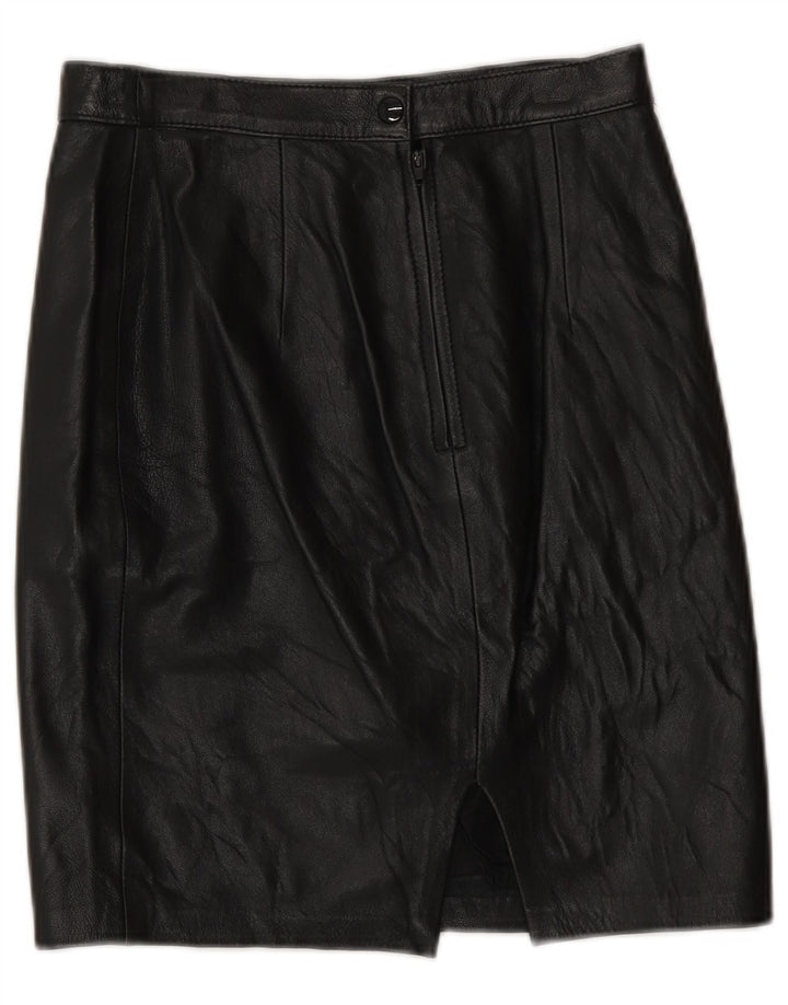 Vintage lædernederdel til kvinder IT 42 Medium W26 Sort