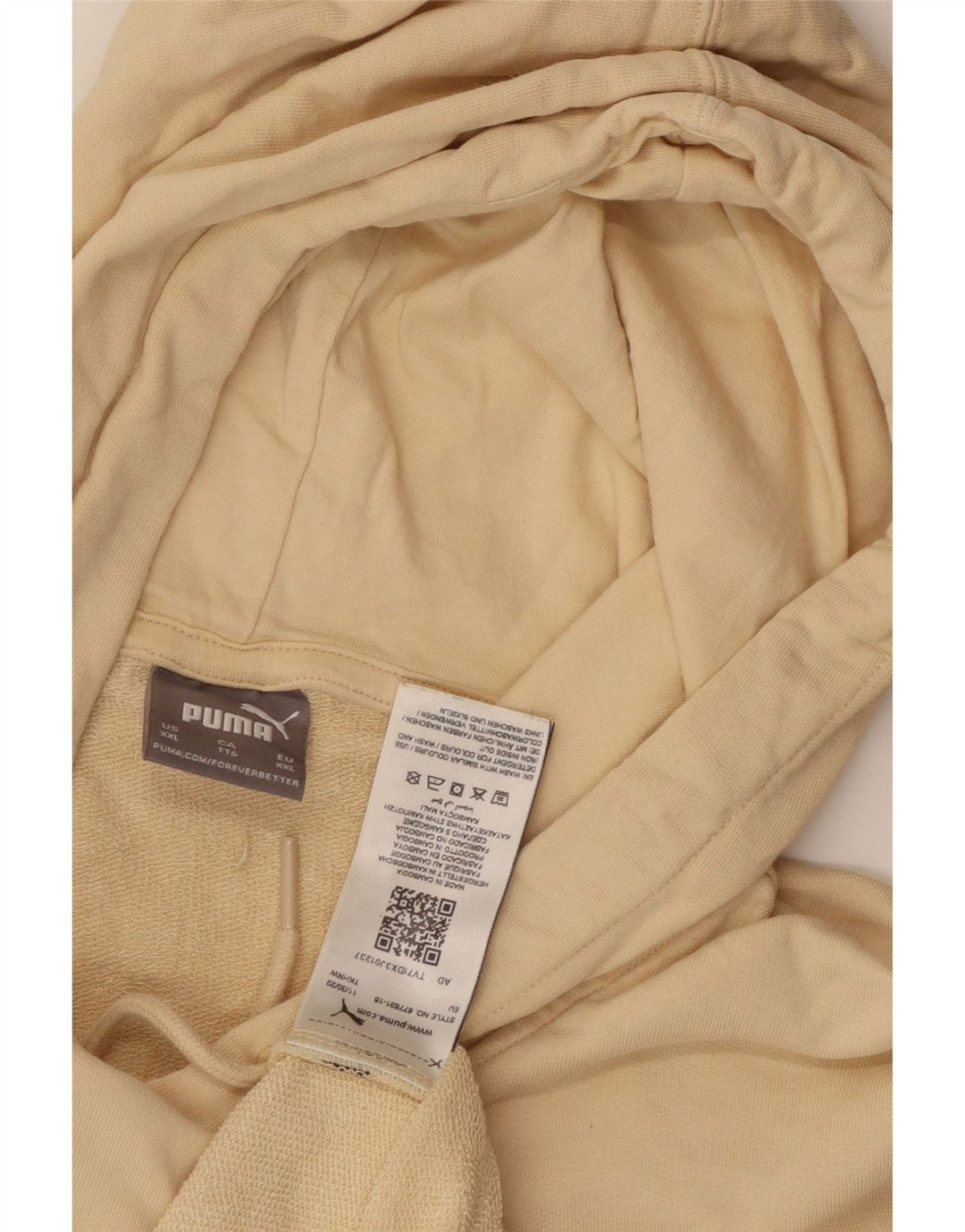 Puma Dame Hoodie Jumper UK 20 2XL Beige Bomuld