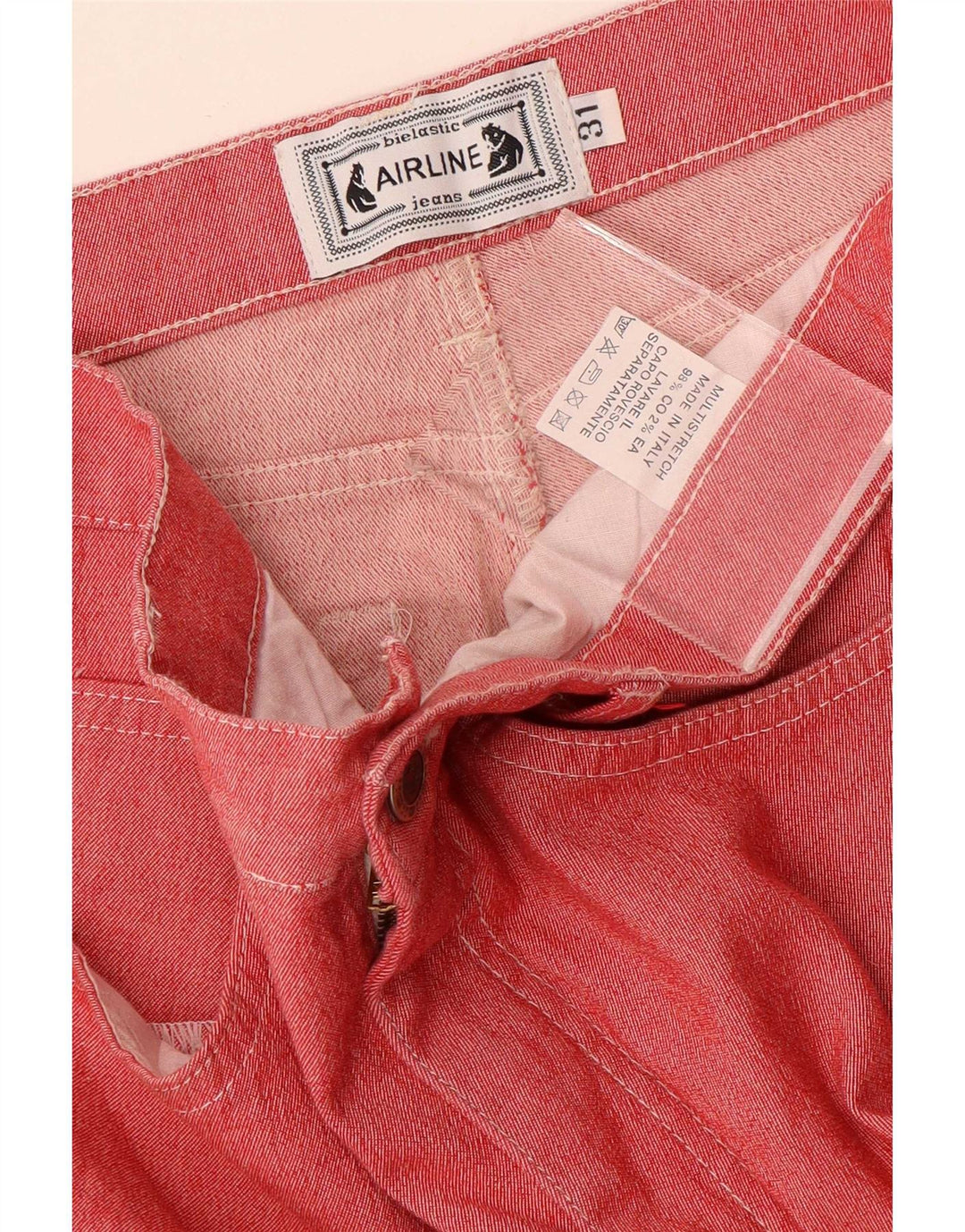 Vintage lige jeans til kvinder W31 L30 rød bomuld