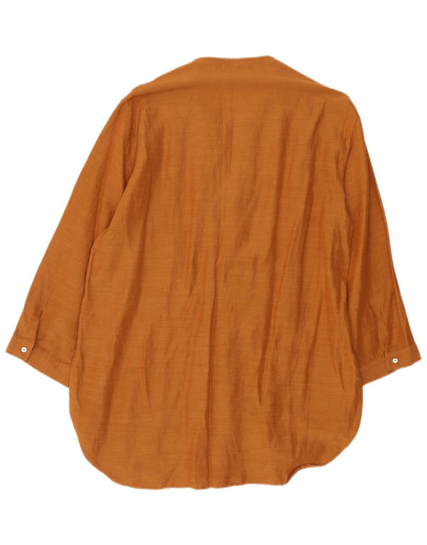 Zara 3/4-ærmede tunikakjole til kvinder UK 14 Large Brown Flecked Viscose