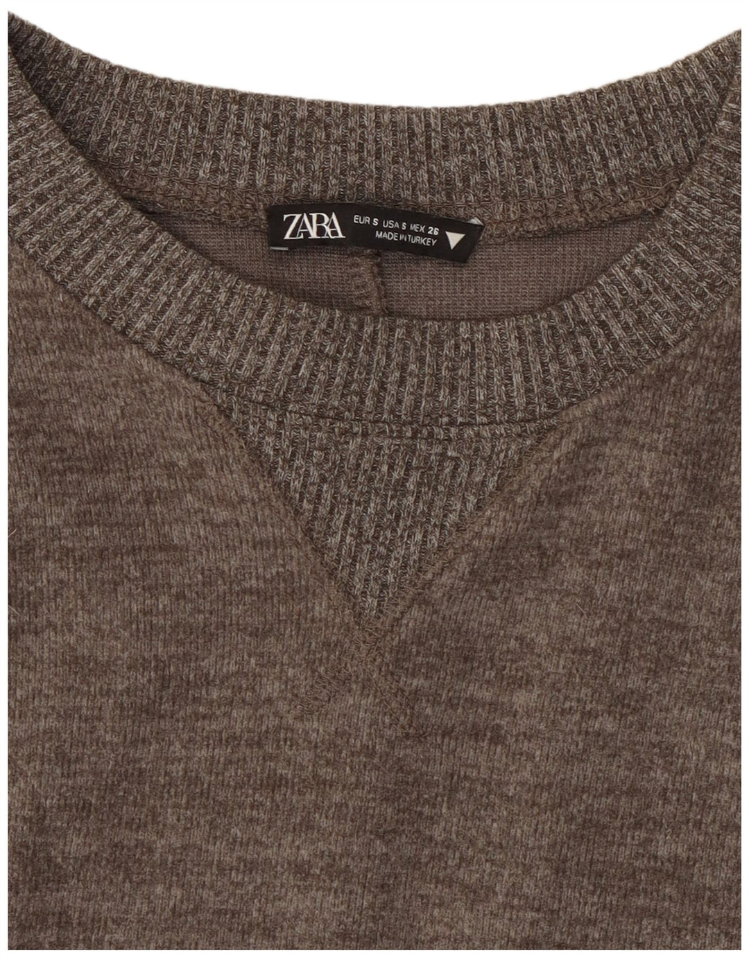 Zara Womens Crop Top Langærmet UK 10 Small Grå Flecked