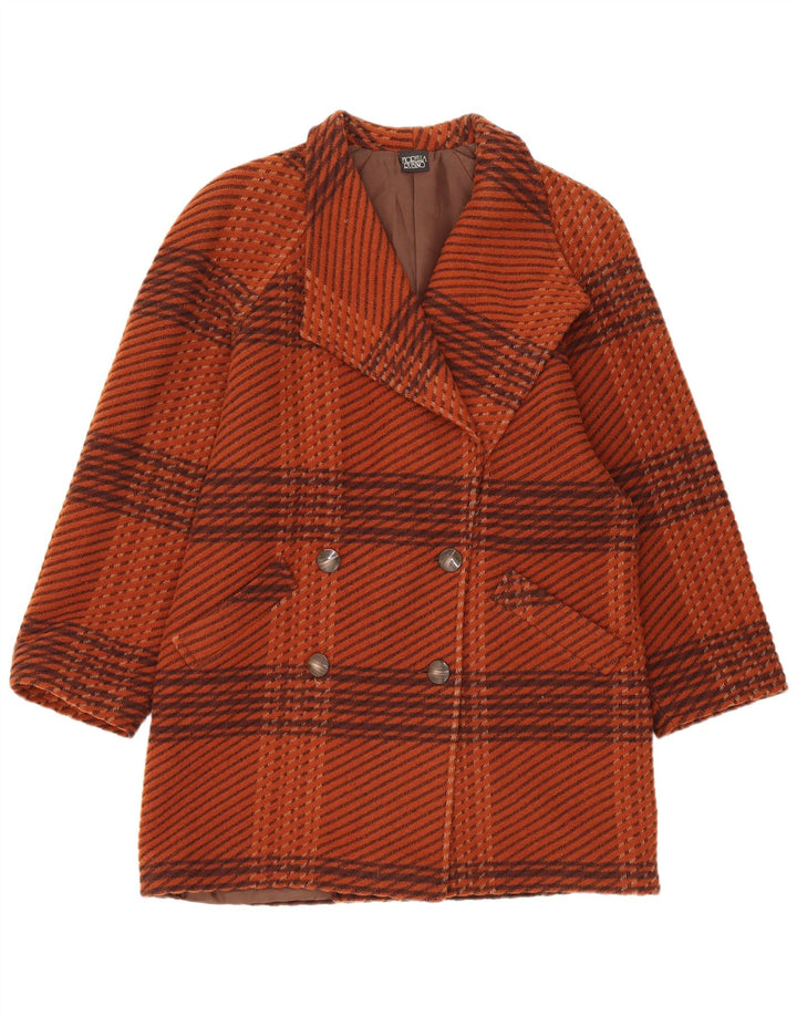 Fiorella Rubino Dame Dobbeltradet Frakke UK 16 Stor Brun Plaid
