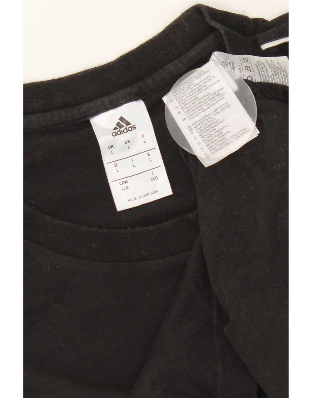 Adidas Herre T-Shirt Top Stor Sort Bomuld