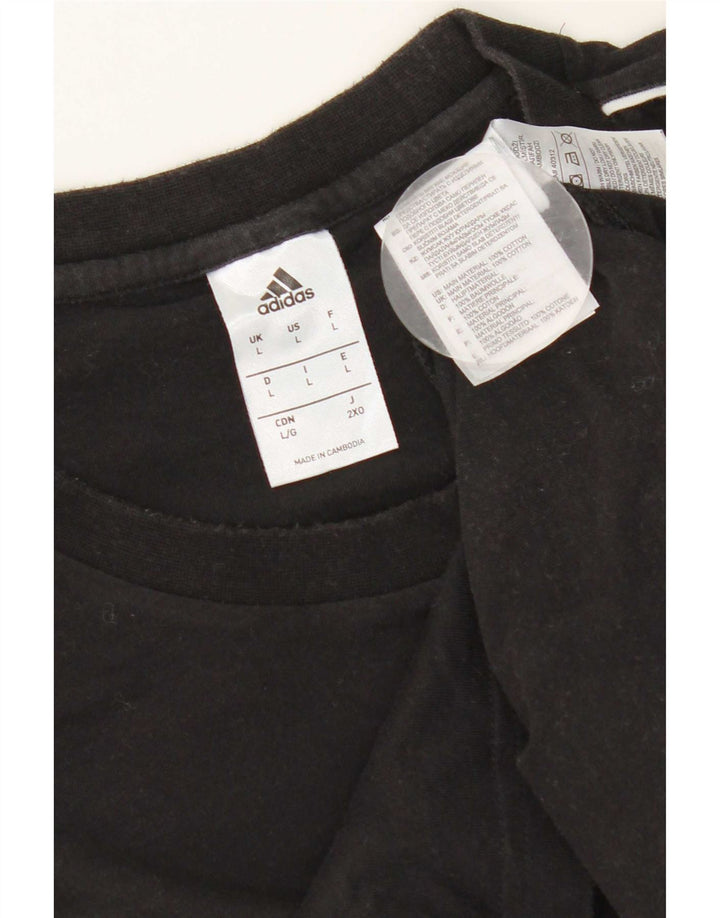 Adidas Herre T-Shirt Top Stor Sort Bomuld