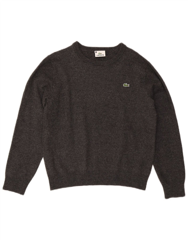 Lacoste Dame Boat Neck Jumper Sweater UK 14 Medium Grey Uld