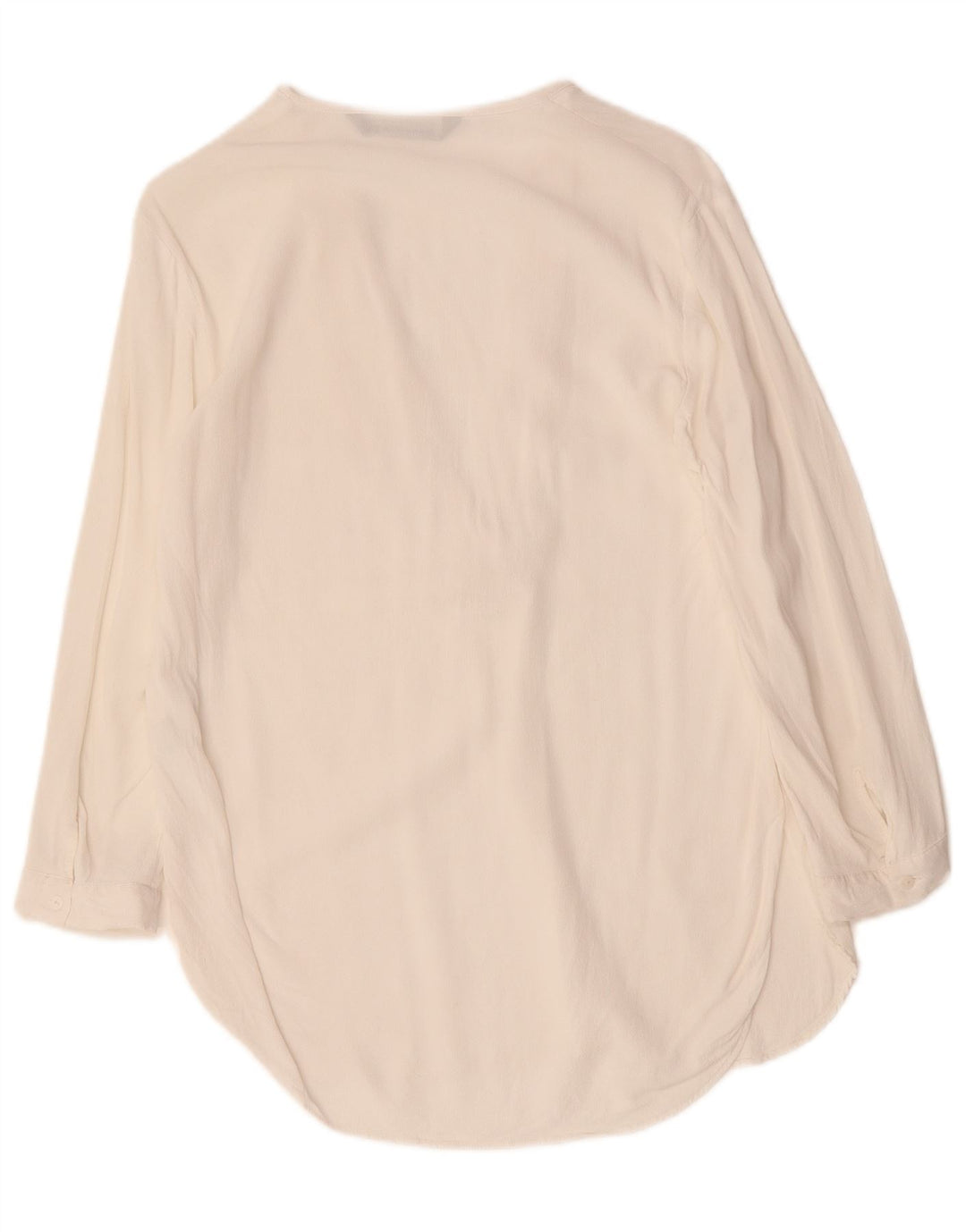 ZARA Dame 3/4 ærmet bluse Top UK 14 Medium White Viscose