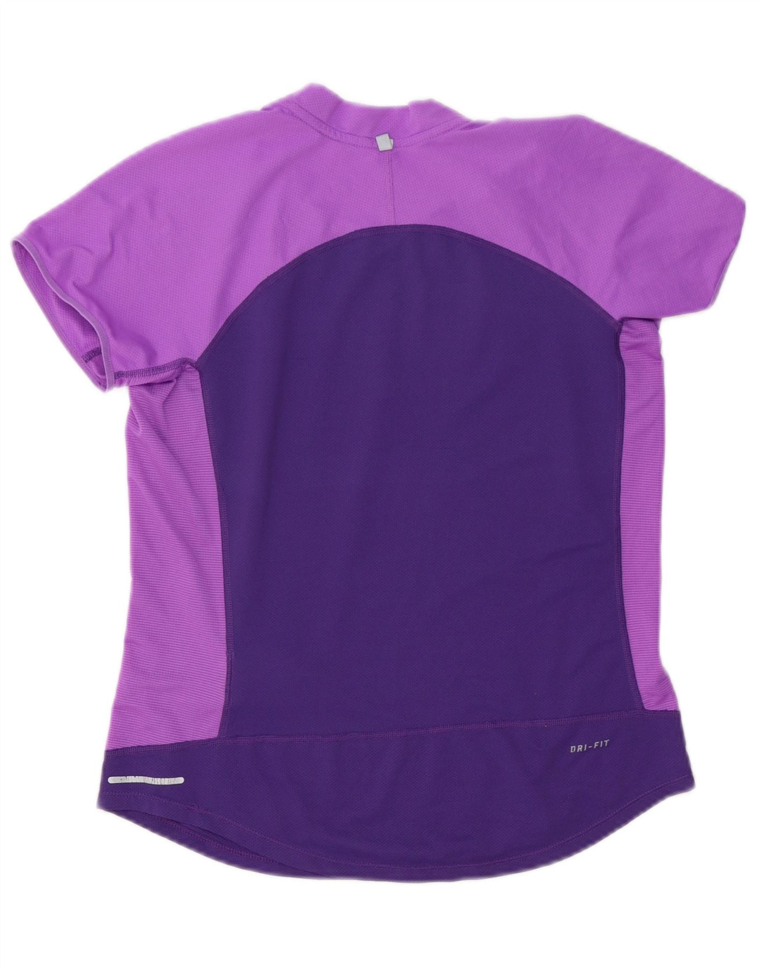 Nike Dame Dri Fit T-Shirt Top UK 12 Medium Lilla Colourblock Polyester