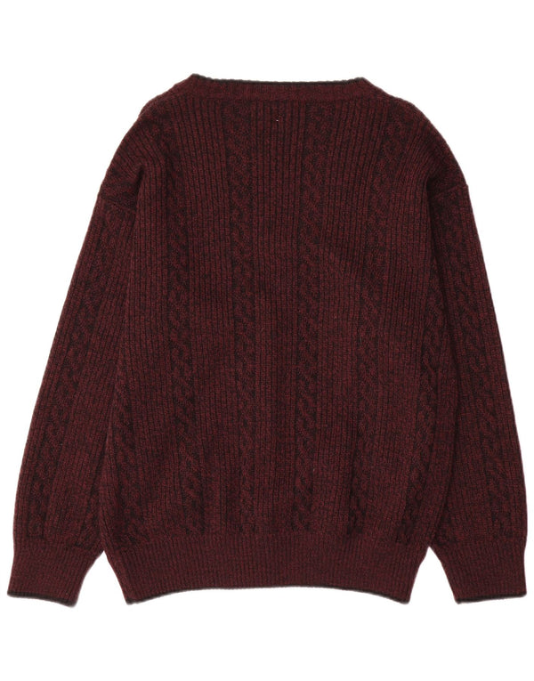 Rinaldi Dame Cardigan Sweater UK 14 Large Maroon Wool