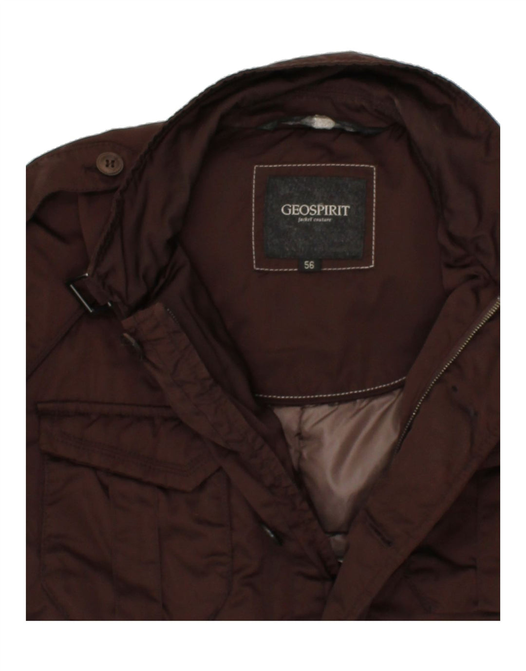 GEO SPIRIT Herre Military Polstret Jakke IT 56 3XL Rødbrun Polyester