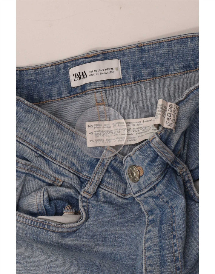 Zara Dame Slim Jeans EU 38 Small W28 L28 Blå Bomuld