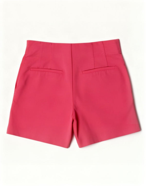 Zara Dame Højtalje Casual Shorts XS W24 Pink Bomuld