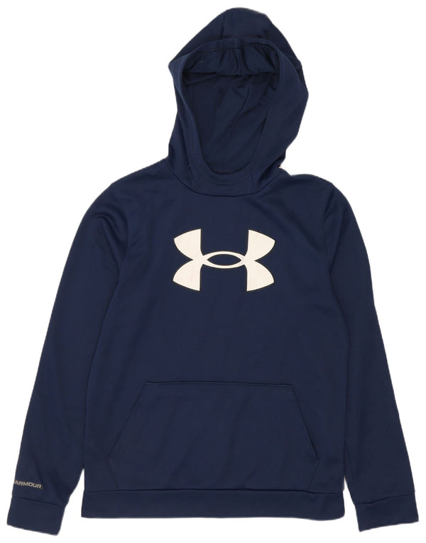 Under Armour Boys Loose Fit Hoodie Jumper 11-12 år Large Navy Blue