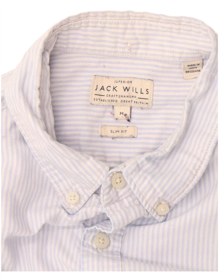 Jack Wills Herre Slim Fit skjorte Medium Blue Pinstripe Bomuld
