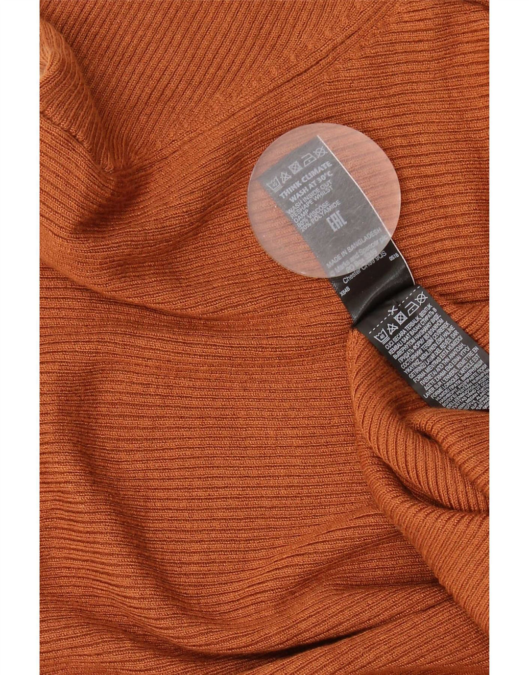Marks & Spencer Dame Rullehals Sweater UK 20 2XL Brun Viscose