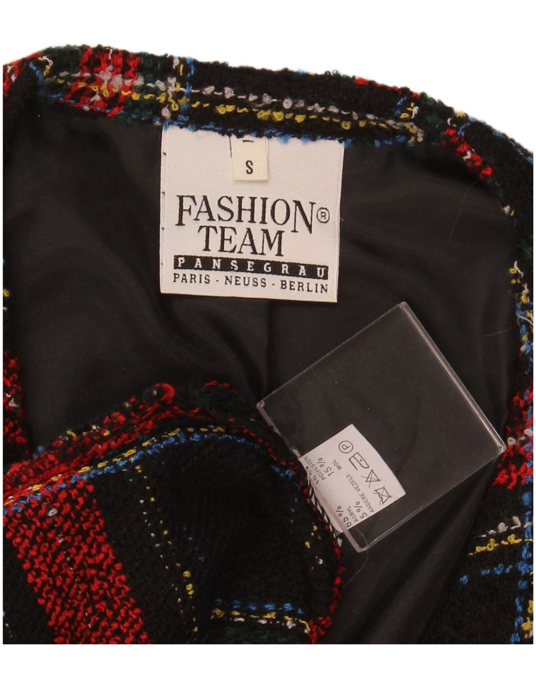 VINTAGE Dame Oversized 4-knaps blazerjakke UK 10 Lille rød plaid