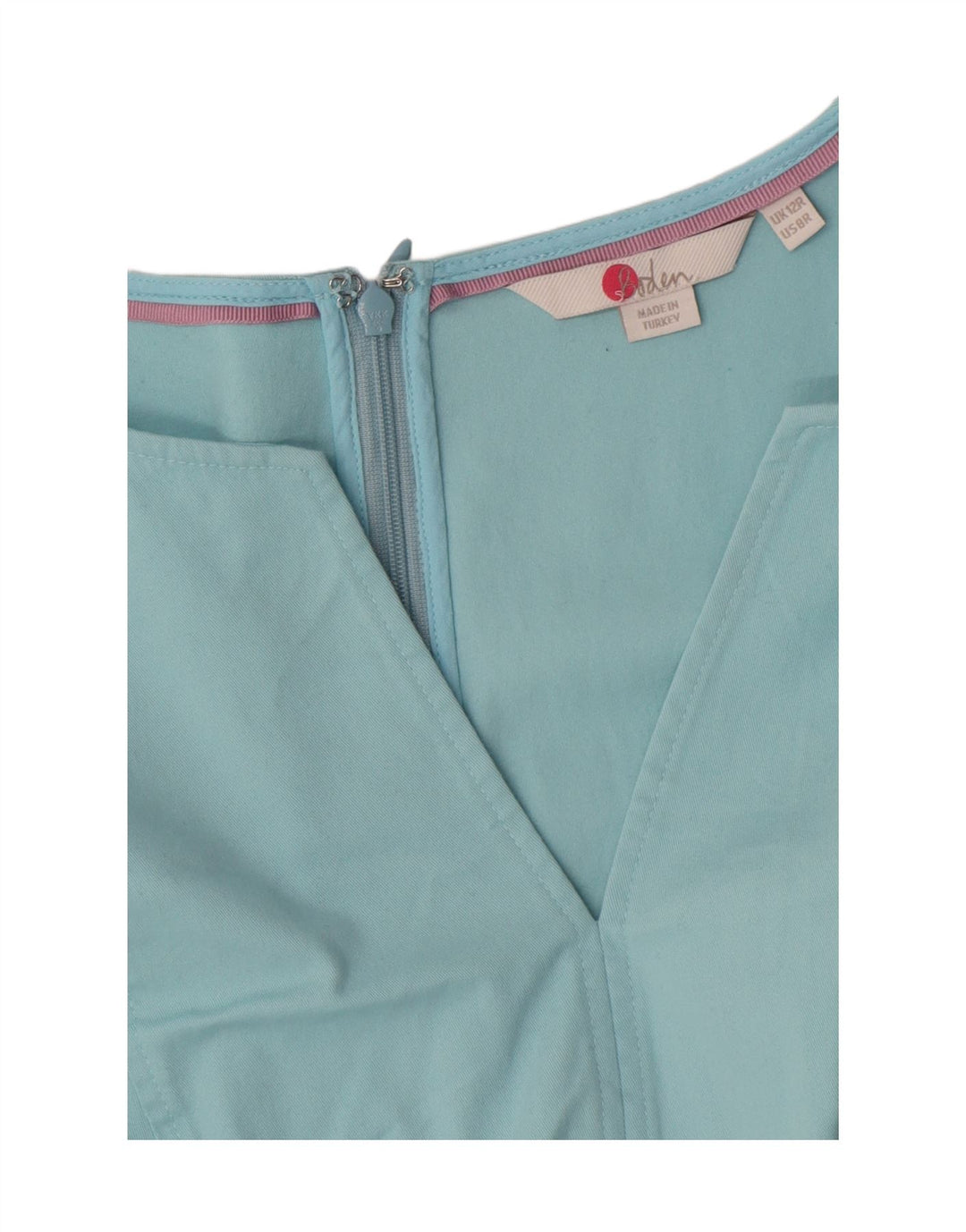 Boden Dame Ærmeløs Skede Kjole UK 12 Medium Blue Cotton