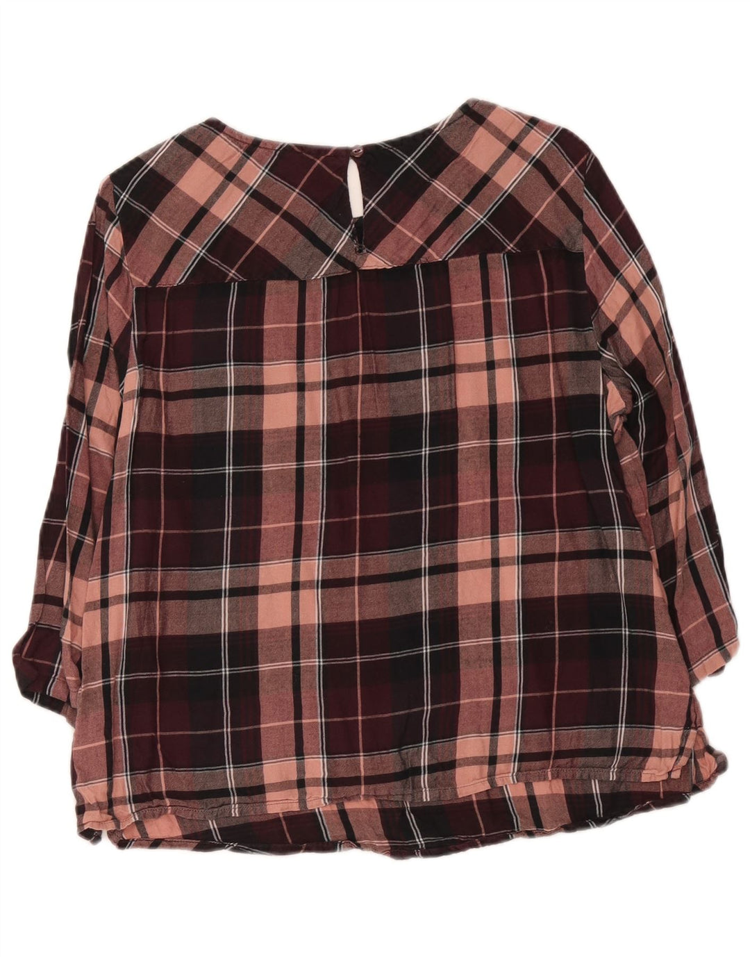 Marks & Spencer damebluse med 3/4 ærmer UK 16 Stor lilla plaid
