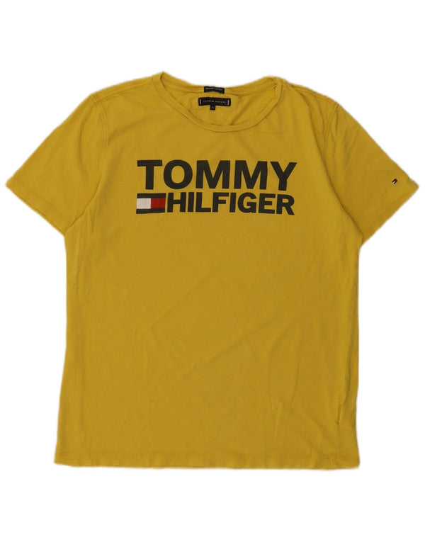 Tommy Hilfiger drenge grafisk t-shirt top 15-16 år gul bomuld