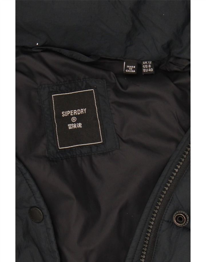 Superdry Polstret hættejakke til kvinder UK 12 Medium Sort