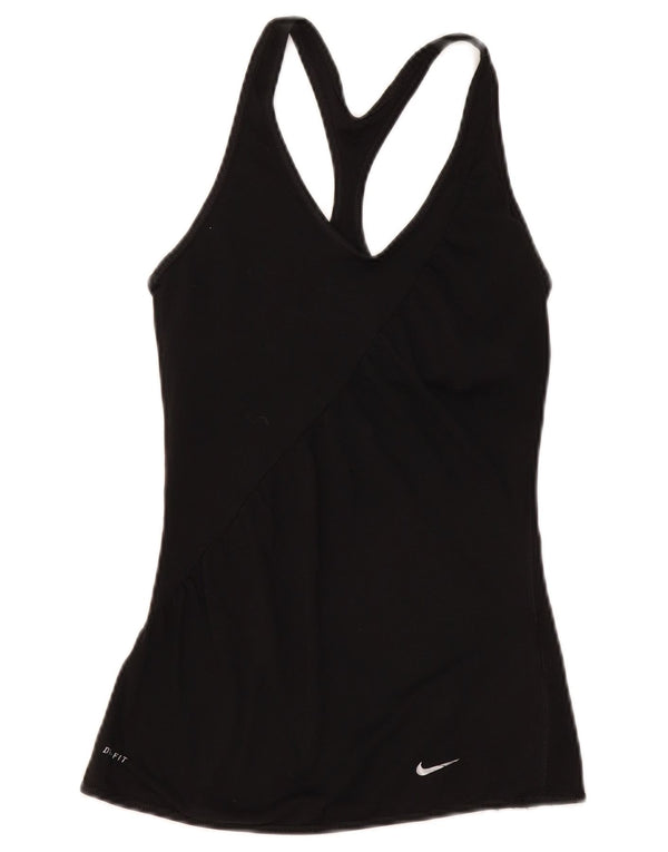 Nike Dame Dri Fit Vest Top UK 8 Small Black Polyester
