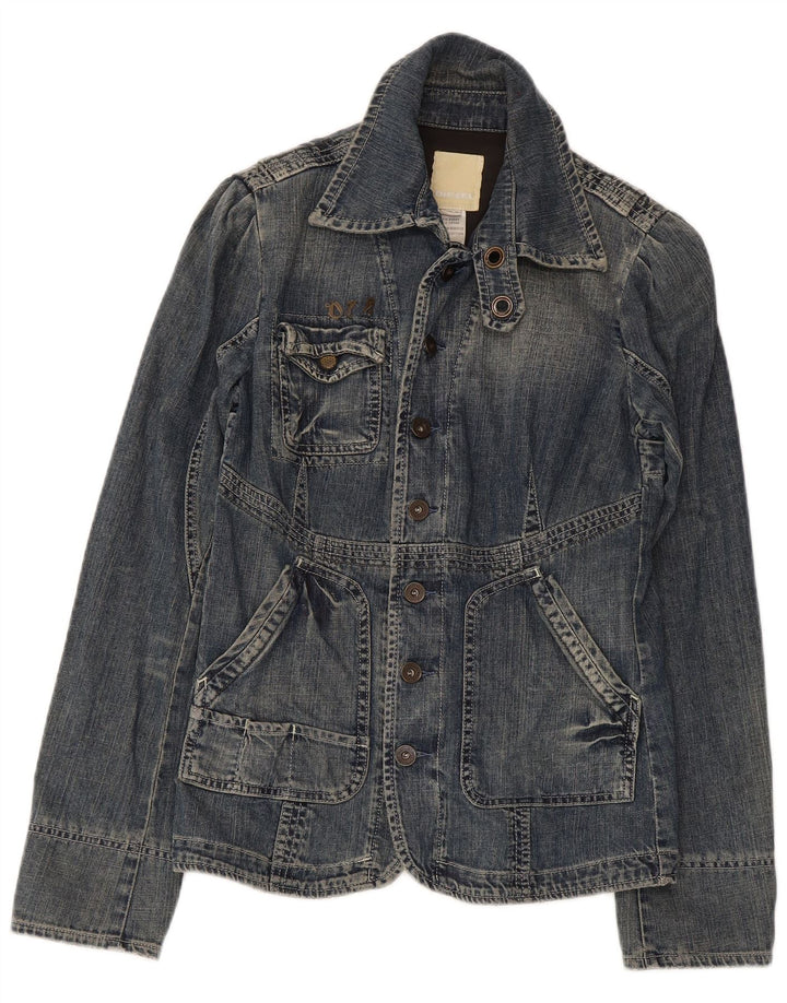 Diesel Dame denimjakke UK 12 Medium Blue Bomuld