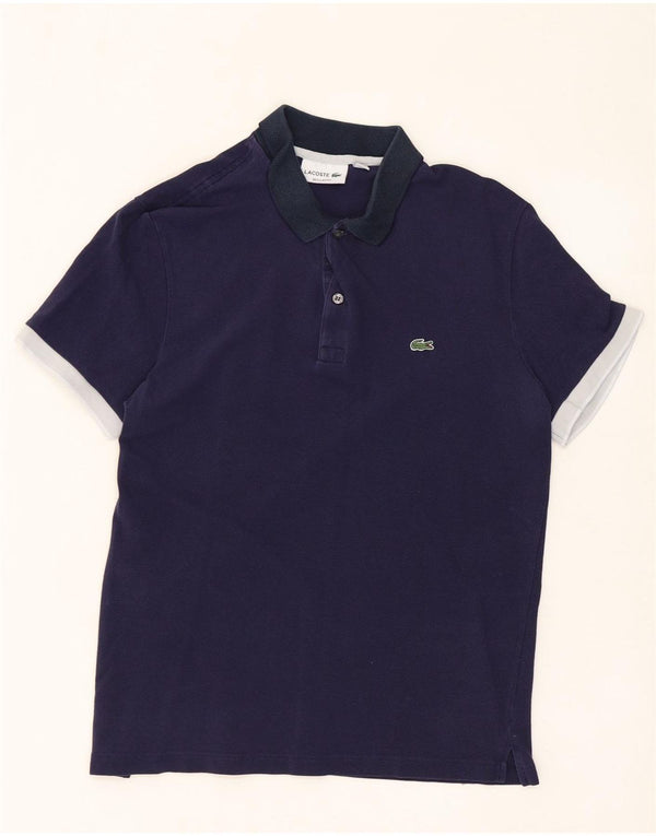 LACOSTE Herre Regular Fit Polo Shirt Størrelse 4 Medium Marineblå Bomuld