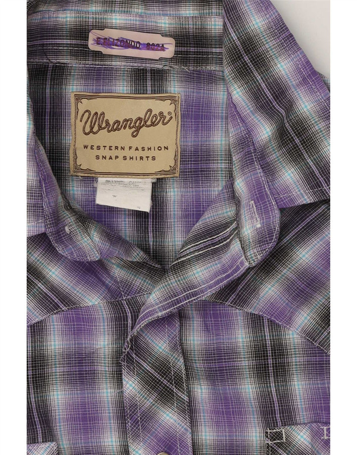 Wrangler kortærmet herreskjorte mellemlilla ternet