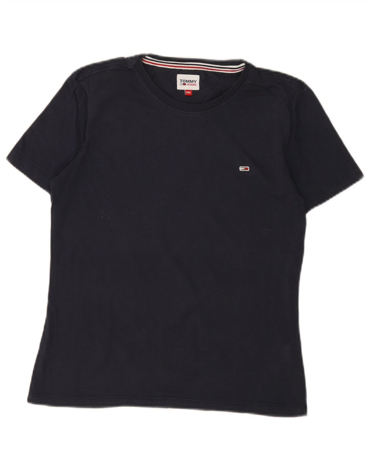 TOMMY HILFIGER T-shirt top til kvinder UK 2 2XS marineblå bomuld