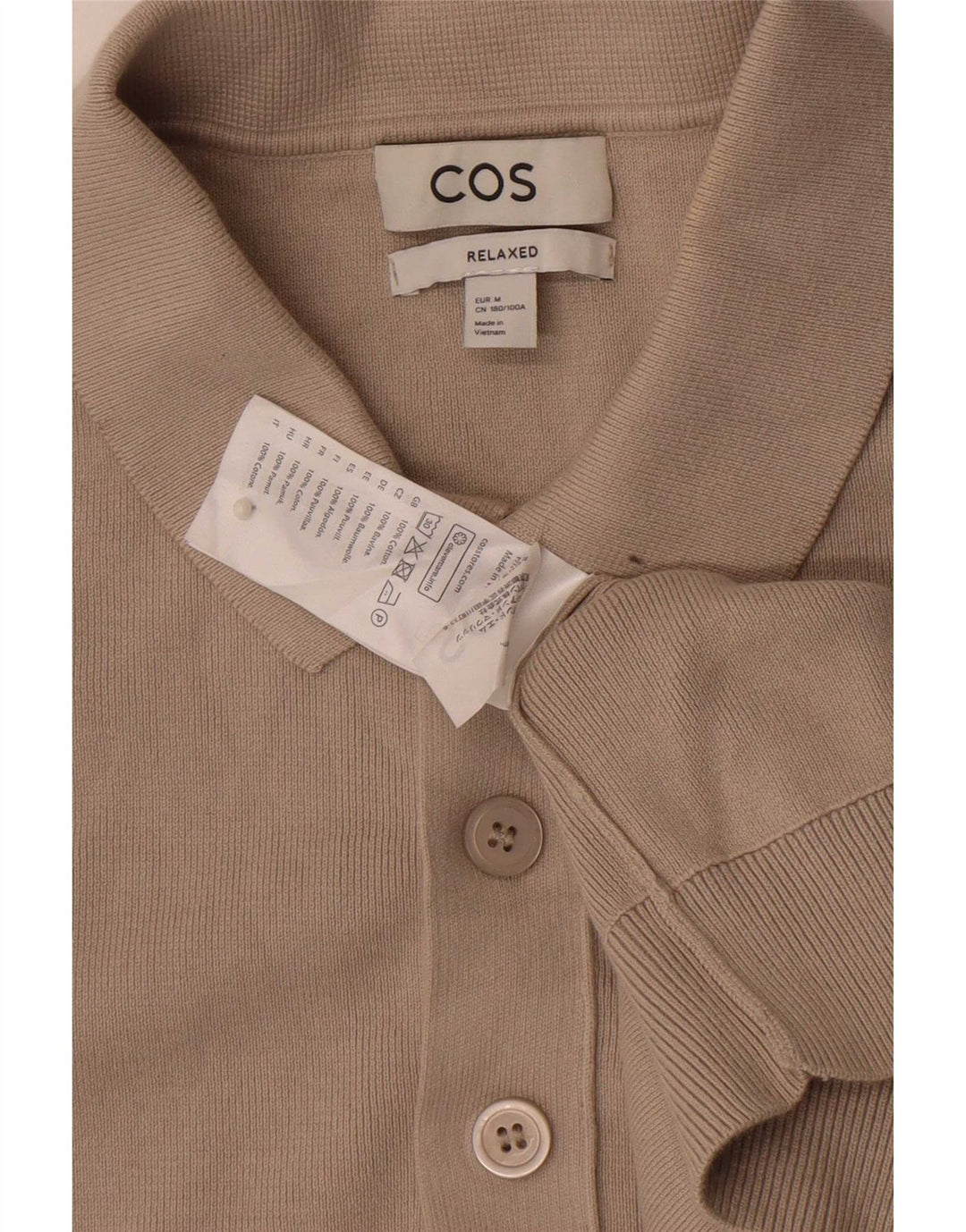 Cos Herre afslappet polo-hals sweater mellembeige bomuld