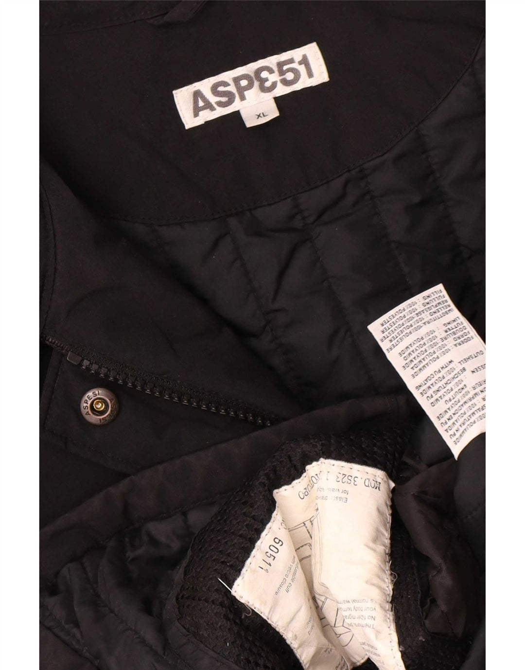 Aspesi Dame Windbreaker Jacket UK 18 XL Sort Polyamid