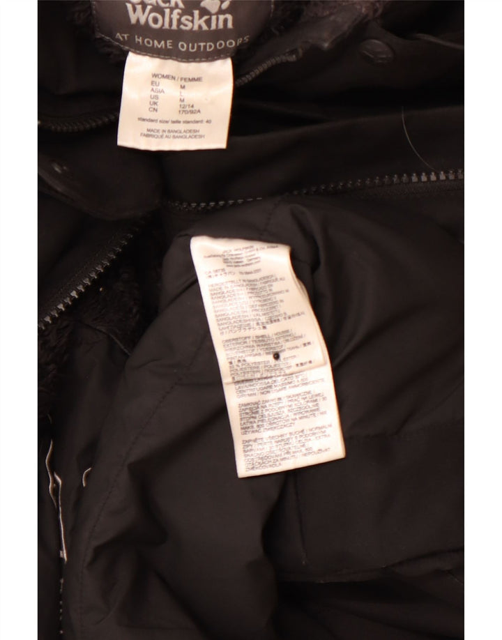 JACK WOLFSKIN Dame hætte vindjakke UK 12/14 Medium Sort