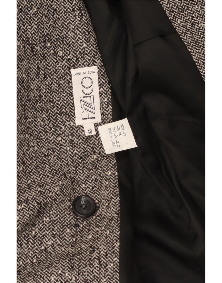 Vintage dobbeltradet blazerjakke til kvinder IT 48 XL Grå sildeben