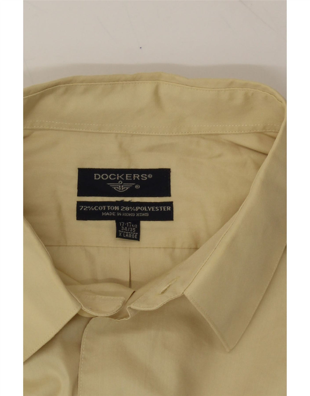 DOCKERS Mens Shirt Size 17 1/2 XL Yellow Cotton Vintage Dockers and Second-Hand Dockers from Messina Hembry 