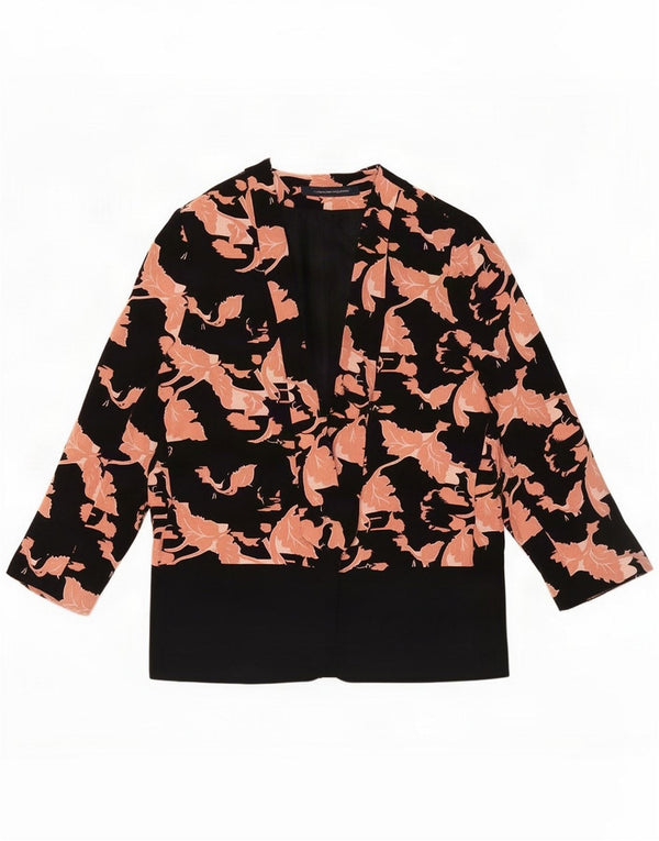 French Connection Dame 3/4-ærmet blazerjakke UK 18 XL Sort Floral