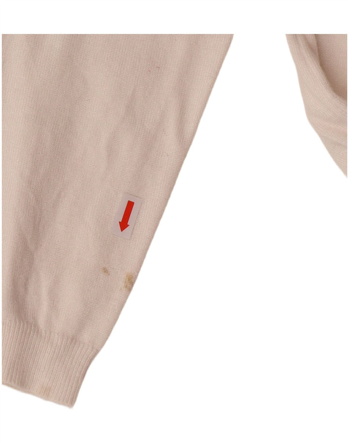 Guess Womens Grafisk Boat Neck Jumper Sweater UK 10 Small White