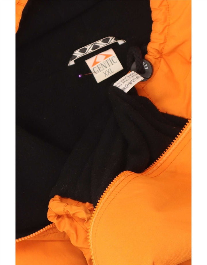 Vintage herre hætte vindjakke UK 44 2XL Orange polyamid