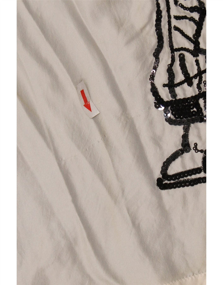 ICEBERG Grafisk blusetop til kvinder DK 8 Small Off White Colourblock