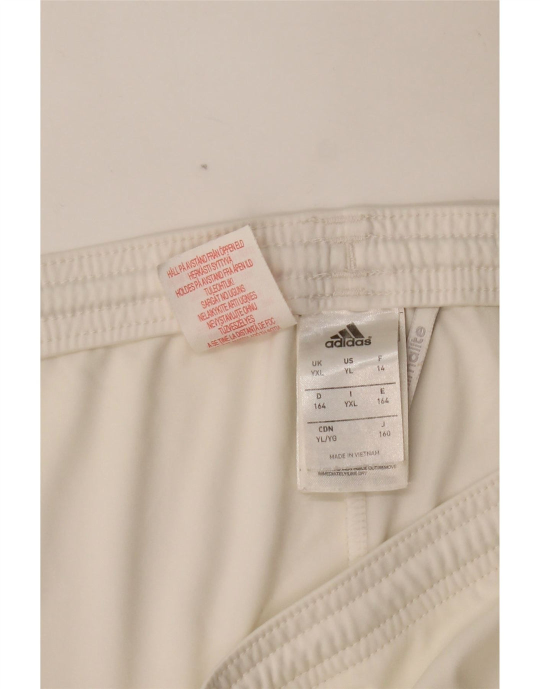 ADIDAS Boys Climalite Sportshorts 13-14 år XL Off White Polyester