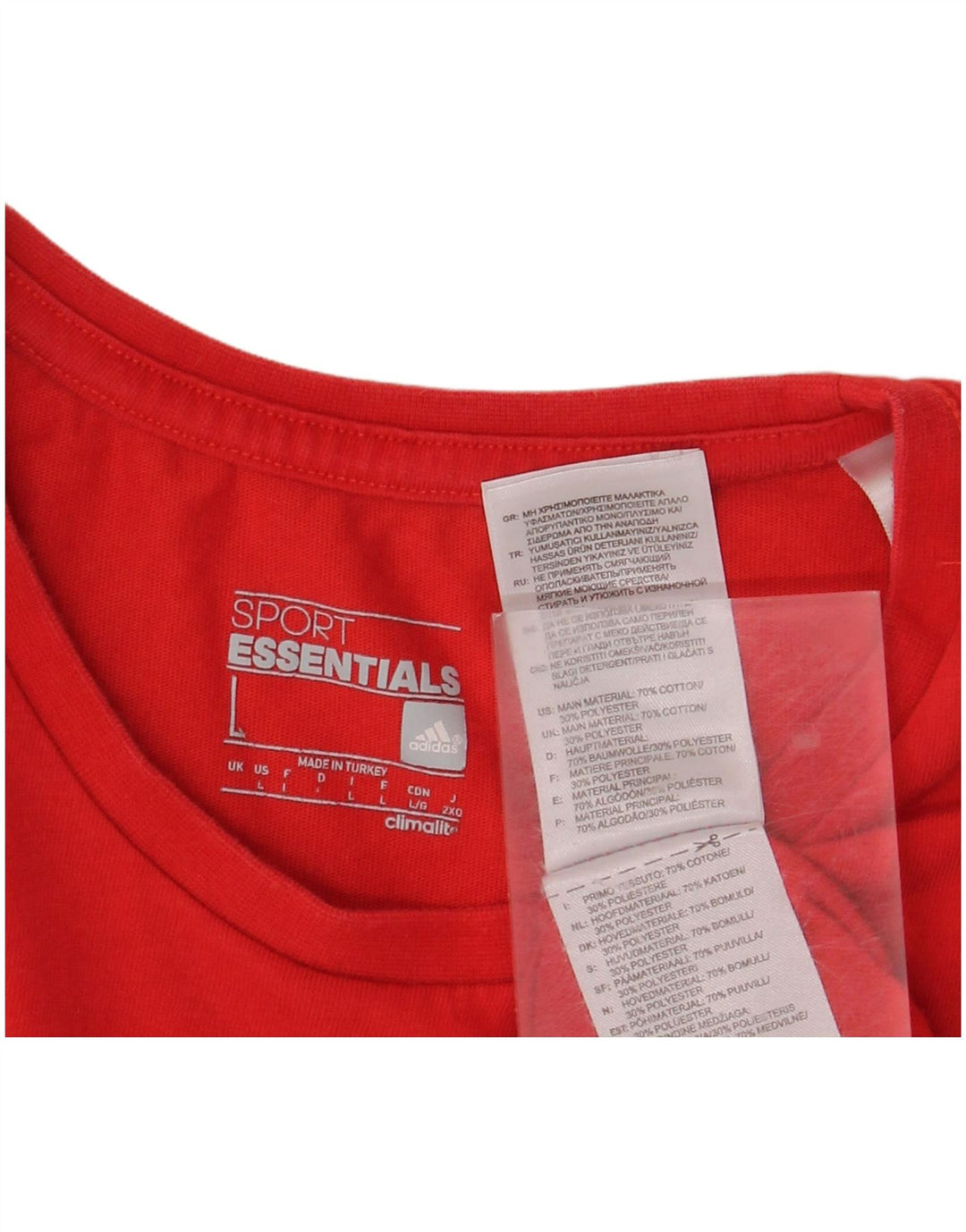 ADIDAS Herre Climalite Grafisk T-Shirt Top Stor Rød Bomuld